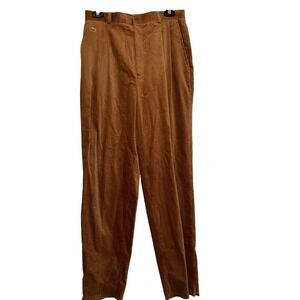 Lacoste size‎ 42 chemise brown corduroy pleated women's pants